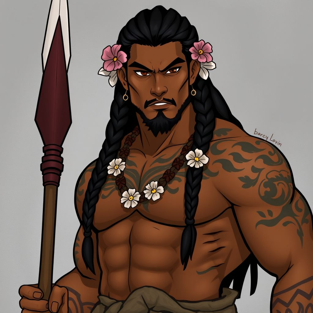 Pre-Conjure Human Polynesian Warrior