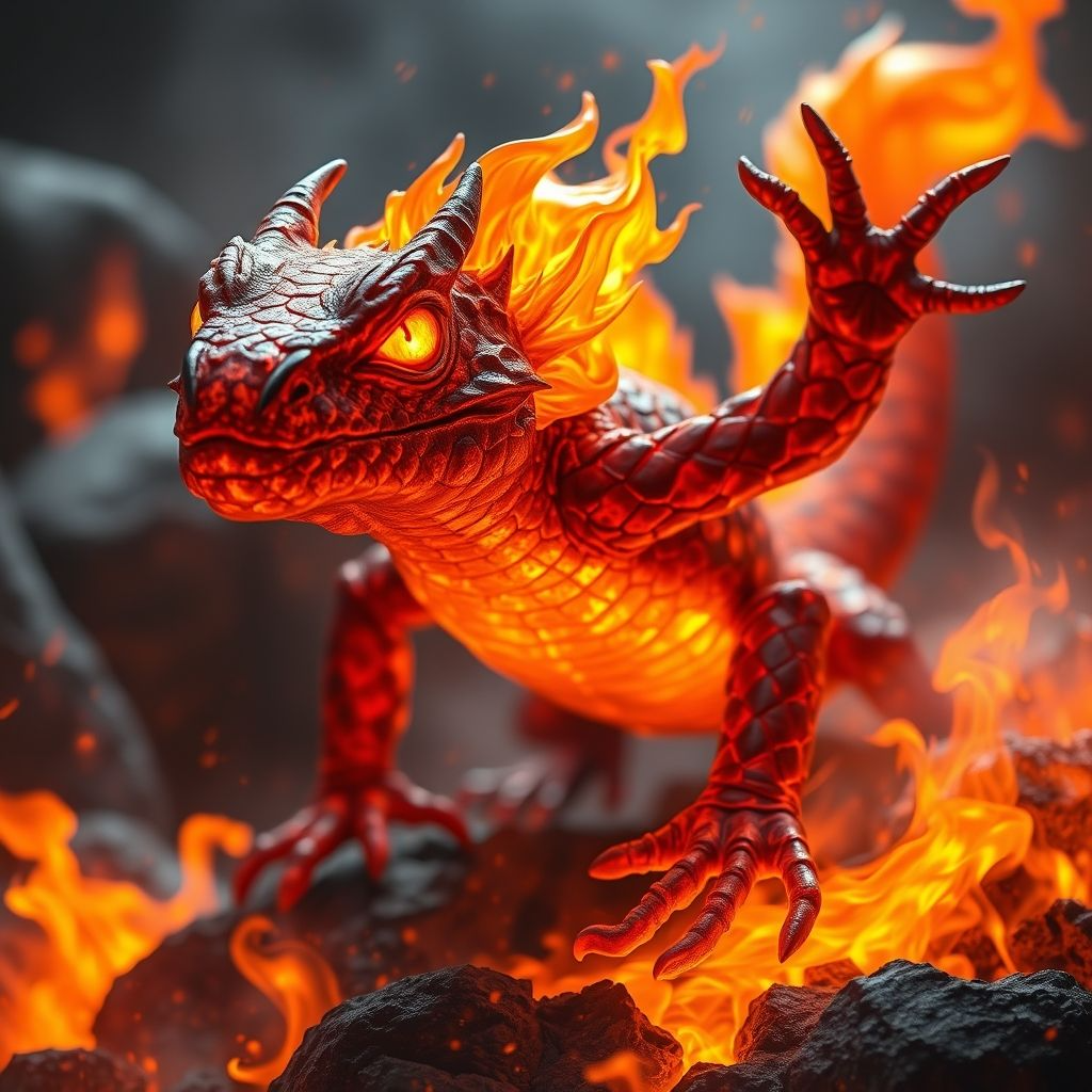Pre-Conjure Fire Elemental Salamander