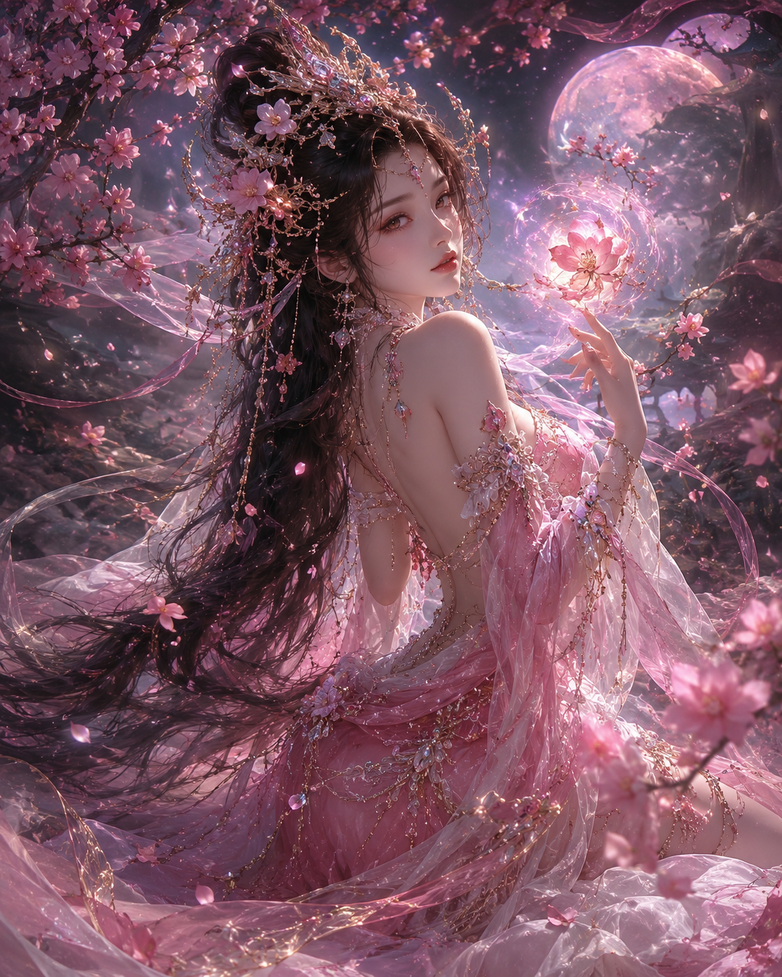 (image for) Custom Conjure Peach Blossom Spirit by Archelone Gray Mage