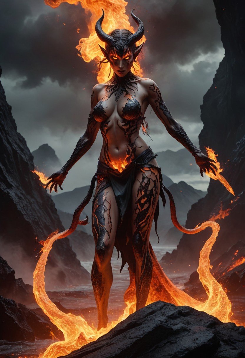 (image for) Pre-Conjure Lake of Fire Demoness