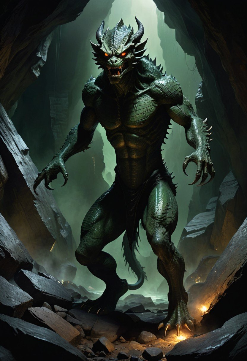 (image for) Pre-Conjure Caverns Demon ( Reptilian Form)