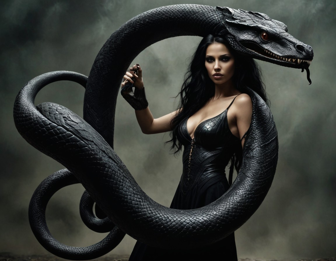 (image for) BA Pre-Conjure Black Serpent Sorceress