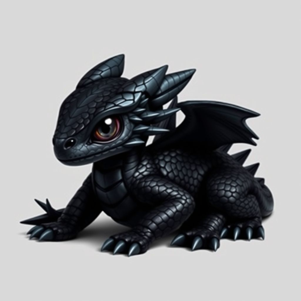 Pre-Conjure Baby Black Dragon